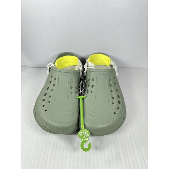 Size 10M/12W CROCS Echo Clog Moss Green Vert Mousse 207937-308 Slip On Shoes NEW - Picture 2 of 7